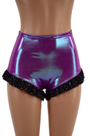 High Waist Siren Shorts with Ruffled Leg - Coquetry Clothing