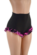 High Waist Siren Shorts with Ruffled Leg - Coquetry Clothing