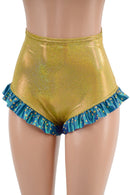 High Waist Siren Shorts with Ruffled Leg - Coquetry Clothing