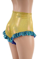 High Waist Siren Shorts with Ruffled Leg - Coquetry Clothing