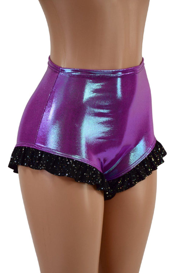 High Waist Siren Shorts with Ruffled Leg - 1