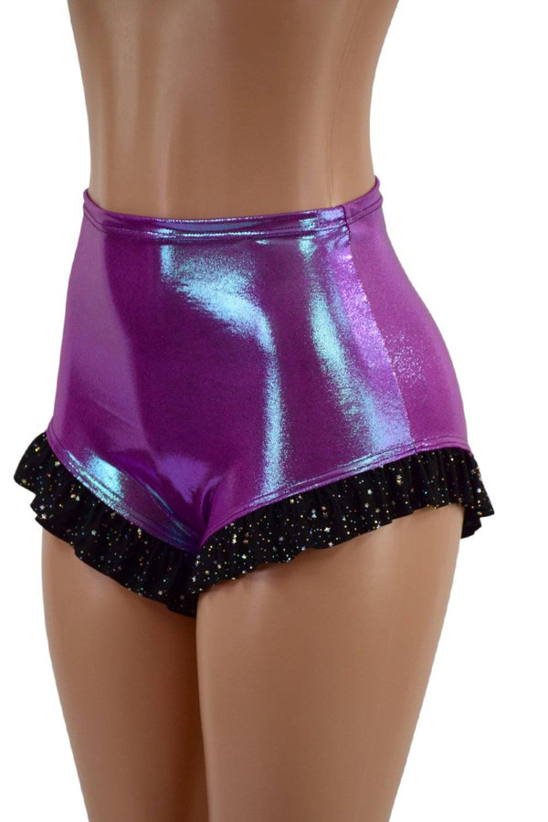 High Waist Siren Shorts with Ruffled Leg - 3