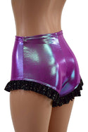 High Waist Siren Shorts with Ruffled Leg - 4