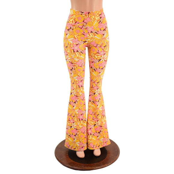 High Waist Solar Flares in "What the Floral" - Coquetry Clothing
