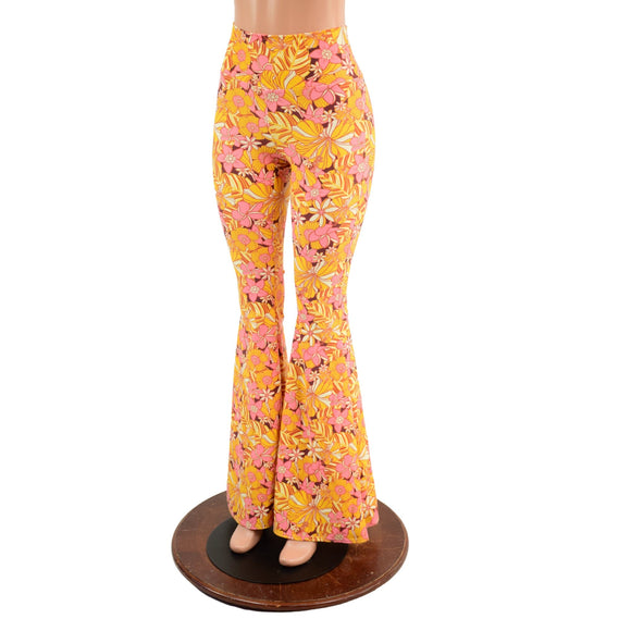 High Waist Solar Flares in "What the Floral" - Coquetry Clothing