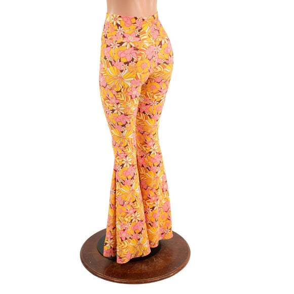 High Waist Solar Flares in "What the Floral" - Coquetry Clothing