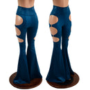 High Waist Solar Flares with Triple Cutouts and O - rings - Coquetry Clothing