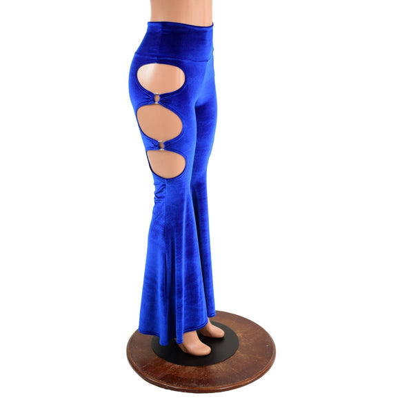 High Waist Solar Flares with Triple Cutouts and O - rings - Coquetry Clothing