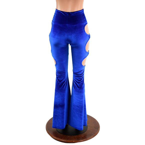 High Waist Solar Flares with Triple Cutouts and O - rings - Coquetry Clothing