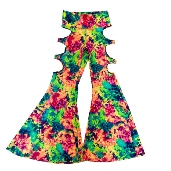 High Waist Solar Flares with Triple Cutouts and O - rings - Coquetry Clothing