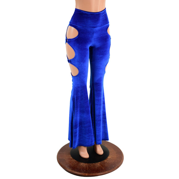 High Waist Solar Flares with Triple Cutouts and O - rings - Coquetry Clothing