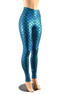 High Waist Turquoise Mermaid Leggings - 3