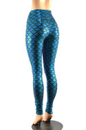 High Waist Turquoise Mermaid Leggings - 5