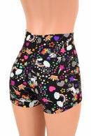 High Waist Unicorns & Rainbows Shorts - Coquetry Clothing