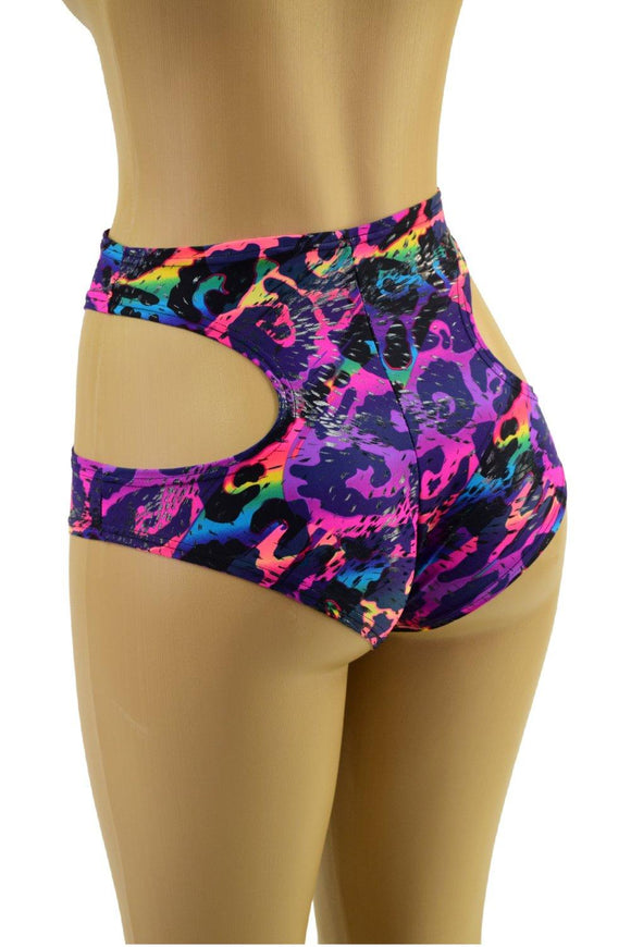 Hipnotic Siren Shorts in Rainbow Leopard - Coquetry Clothing