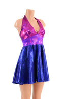 Holographic Halter Skater Dress - Coquetry Clothing