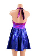 Holographic Halter Skater Dress - Coquetry Clothing