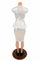 Holographic Peplum Top & Skirt Set - Coquetry Clothing
