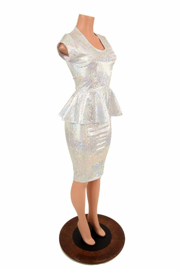 Holographic Peplum Top & Skirt Set - Coquetry Clothing