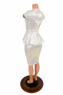 Holographic Peplum Top & Skirt Set - Coquetry Clothing