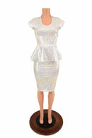 Holographic Peplum Top & Skirt Set - Coquetry Clothing