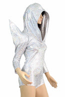 Holographic Sharp Shoulder Romper - Coquetry Clothing