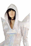 Holographic Sharp Shoulder Romper - Coquetry Clothing