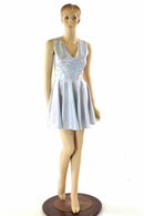 Holographic V Neck Skater Dress - Coquetry Clothing