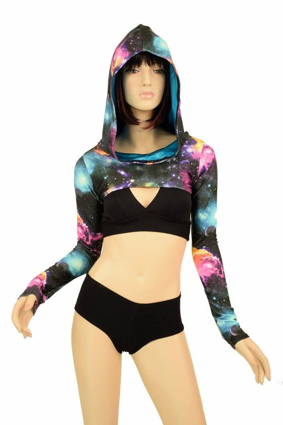 Hooded Galaxy Bolero Dance Sleeves - Coquetry Clothing
