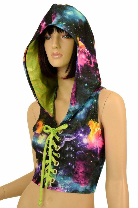 Hooded Lace Up Top - Coquetry Clothing