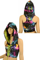Hooded Lace Up Top - Coquetry Clothing