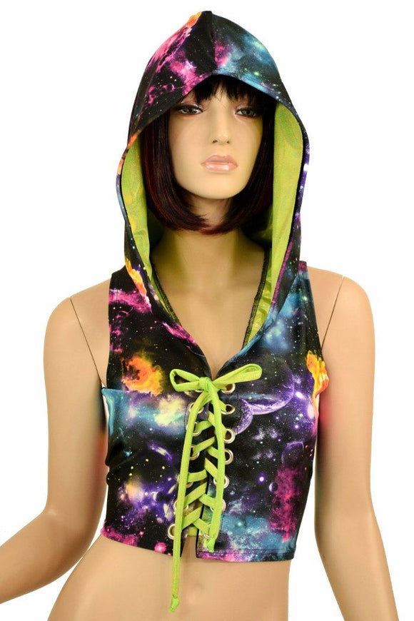 Hooded Lace Up Top - Coquetry Clothing