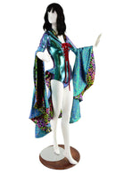 Hooded Laceup Sorceress Sleeve Romper with Tuxedo Back - Coquetry Clothing