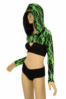 Hooded Lightning Bolero Dance Sleeves - Coquetry Clothing