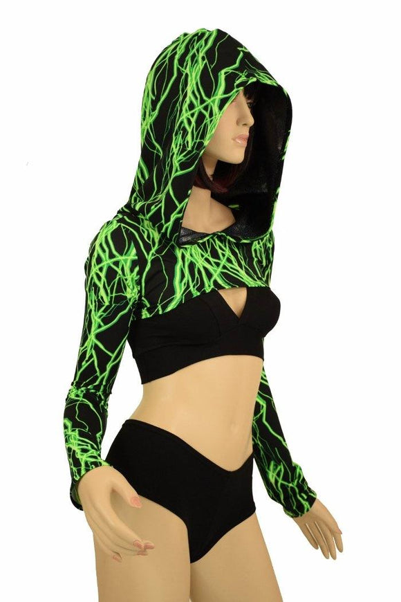 Hooded Lightning Bolero Dance Sleeves - Coquetry Clothing