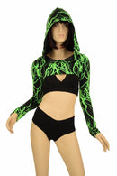 Hooded Lightning Bolero Dance Sleeves - Coquetry Clothing