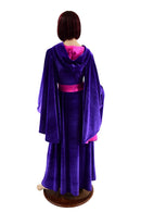 Hooded Melissa Gown with Lined Fan Sleeves - Coquetry Clothing