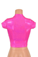 Hot Pink Sparkly Jewel Crop Top - 4