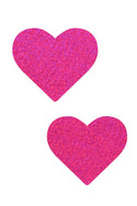 Pink Holographic Heart Pasties - 1