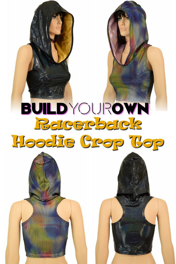 Build Your Own Racerback Hoodie Crop Top - 1