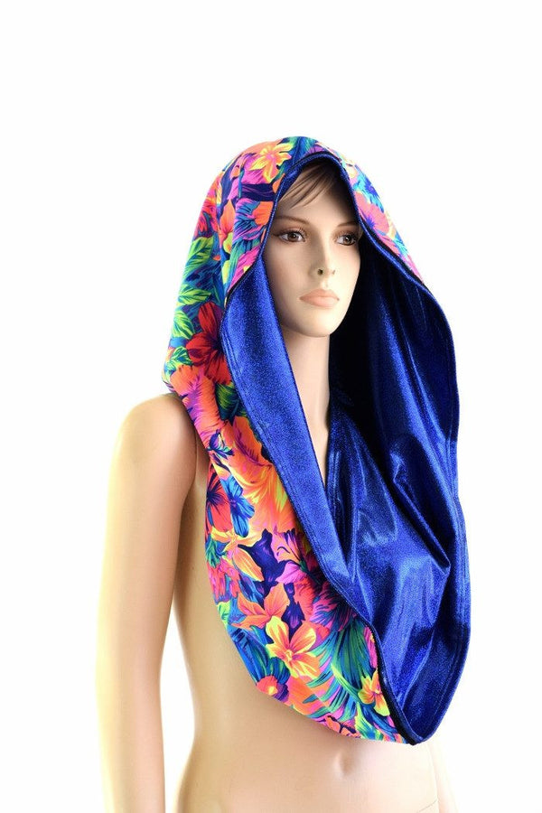 HUGE Tahitian& Blue Festival Hood - 3