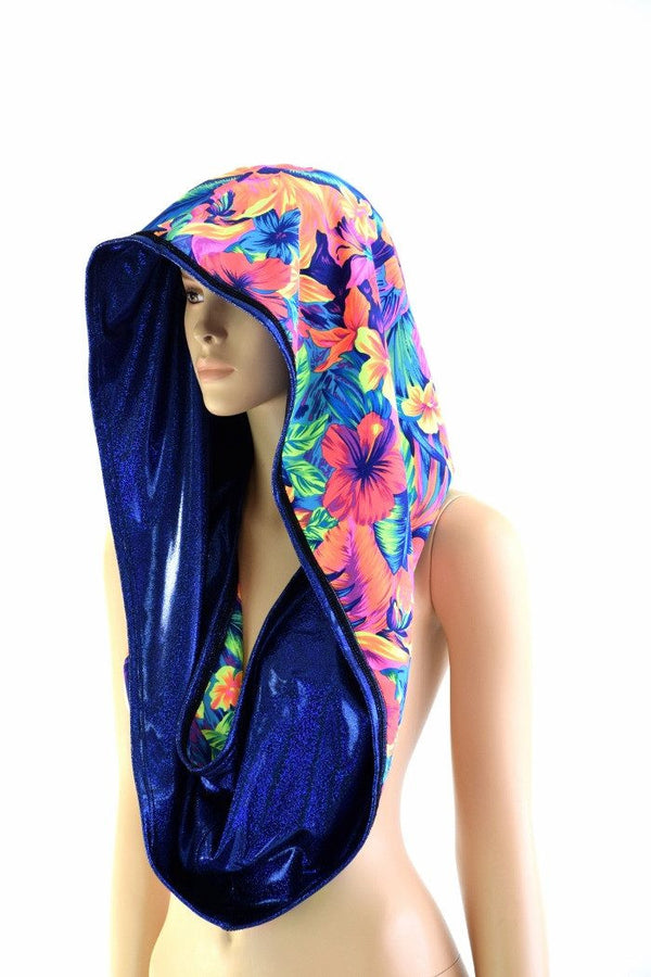 HUGE Tahitian& Blue Festival Hood - 2