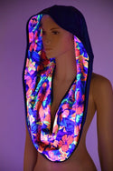 HUGE Tahitian& Blue Festival Hood - 1
