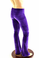 Mens Purple Velvet Bootcut Pants - 3