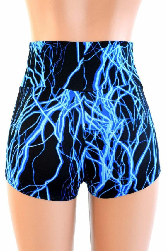 Neon UV Glow High Waist Shorts - 9