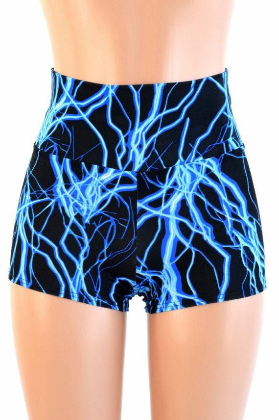 Neon UV Glow High Waist Shorts - 7