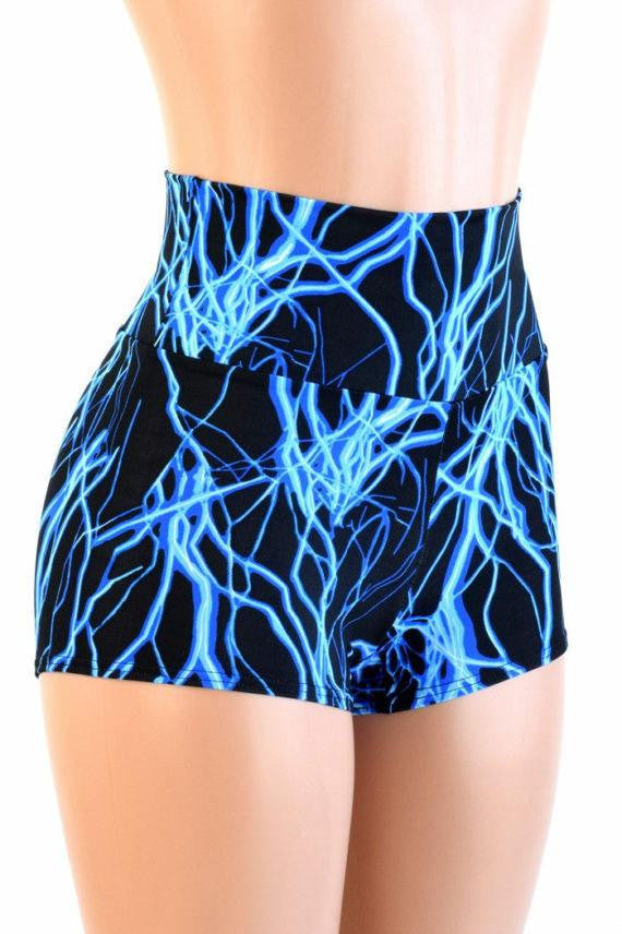 Neon UV Glow High Waist Shorts - 8