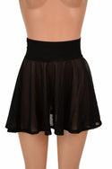 Black Mesh Mini Rave Skirt - 2