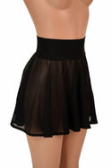 Black Mesh Mini Rave Skirt - 3
