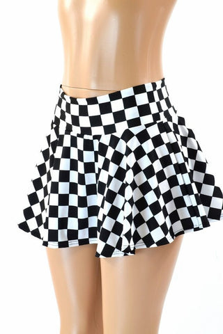 UV Black & White Checkered Spandex Fabric | Coquetry Clothing